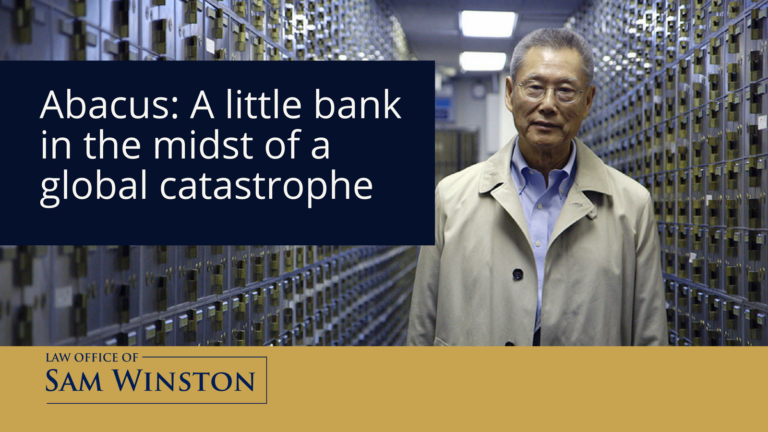 Abacus: A little bank in the midst of a global catastrophe